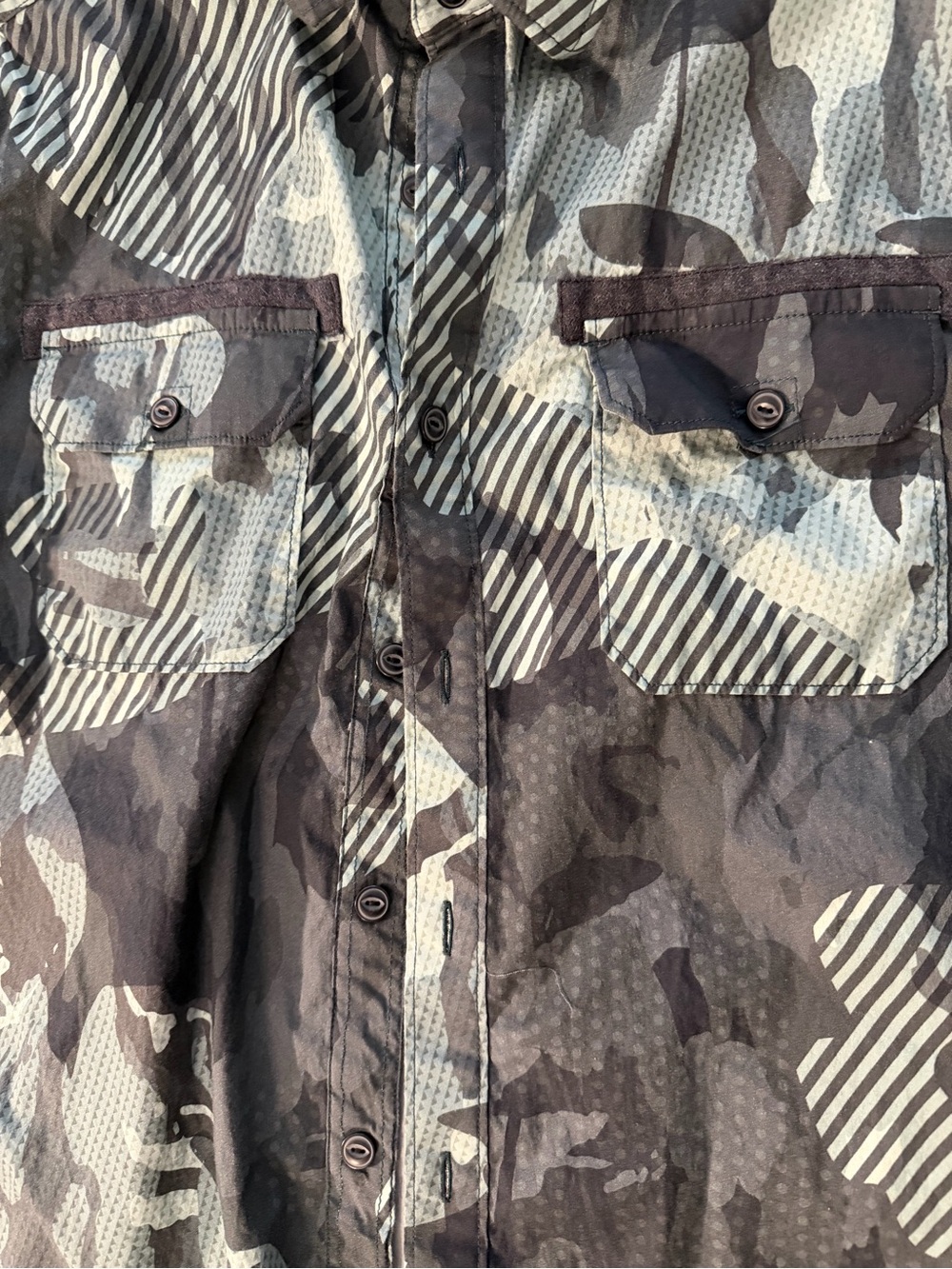 Robert Graham Short Sleeve Camo Button-Down Shirt - Black/grey/green - Picture 4 of 7